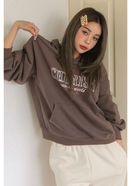 Only Trendwear Cherish Baskılı Oversize Sweatshirt modelleri