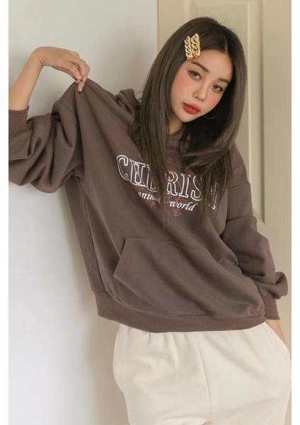 Only Trendwear Cherish Baskılı Oversize Sweatshirt