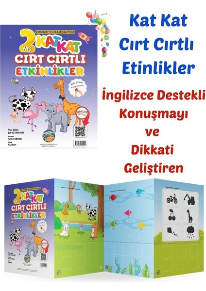 Kat Kat Cırt Cırtlı Etkinlik Kitabı-2 Yaş-Ingilizce Destekli -Konuşmayı ve Dikkati Geliştiren