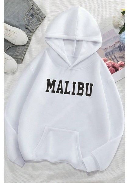 Malıbu Baskılı Oversize Sweatshirt