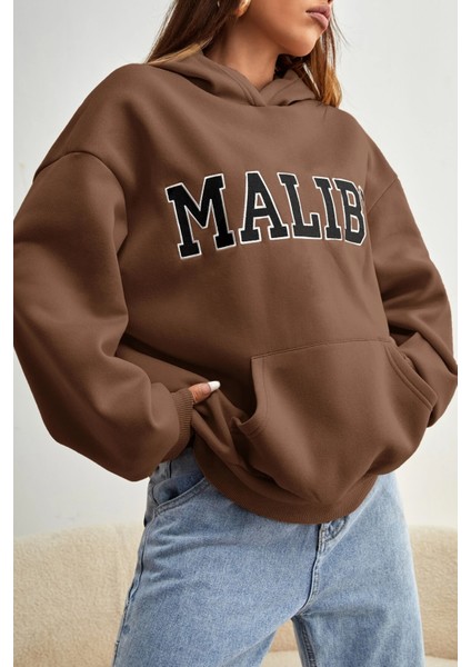 Only Trendwear  Malıbu Baskılı Oversize Sweatshirt