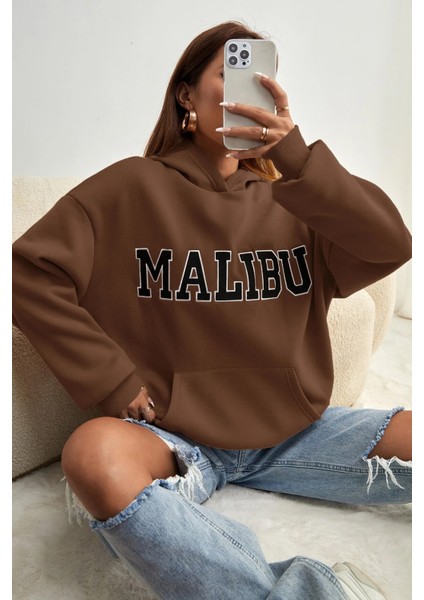 Only Trendwear  Malıbu Baskılı Oversize Sweatshirt