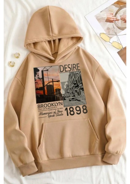 Unisex Desire Brooklyn Baskılı Oversize Sweatshirt