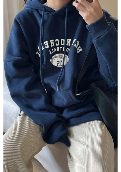 Only Trendwear Unisex Football Baskılı Oversize Sweatshirt