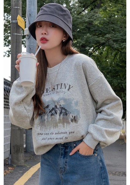 Only Trendwear Destiny Baskılı Oversize Sweatshirt modelleri