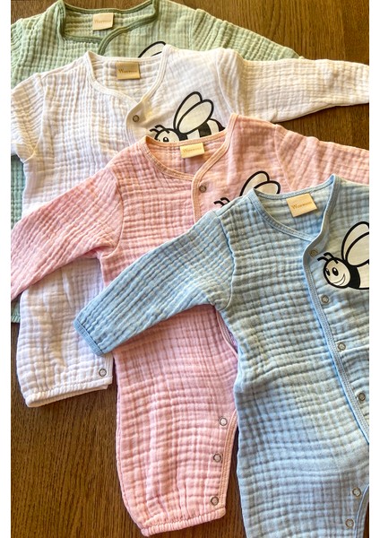 %100 Organik Pamuk 4 Katlı Müslin Bebek/çocuk Tulumu modelleri