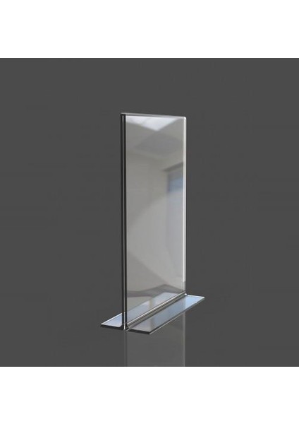 10x21 cm T Tipi Dikey Şeffaf Pleksi Föylük 10 Adet Menü Broşürlük Fiyatlık Etiket Fotoğraflık Masaüstü Stand Sehpa Sunum