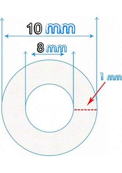 Şeffaf Terazi Hortumu Iç Çap 8mm Termosifon Otomobil Kapı Fitili - 10MT