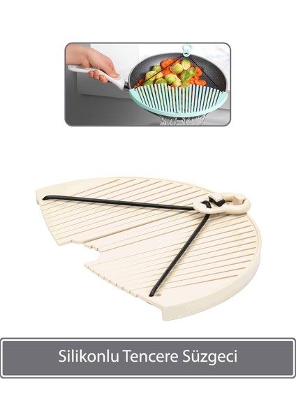 Silikonlu Tencere Süzgeci - Latte