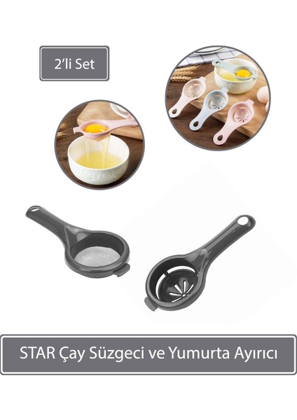 Star Çay Süzgeci ve Yumurta Ayırıcı - Antrasit