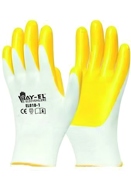 Eldiven Ekstra 10 (Beyaz - Sarı)