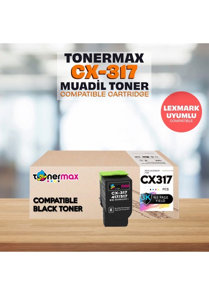 Lexmark 71B50K0 Siyah Muadil Toner /CS317 /CS417 /CS517 /CX317 /CX417 /CX517