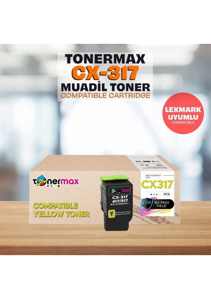 Lexmark 71B50Y0 Sarı Muadil Toner /CS317 /CS417 /CS517 /CX317 /CX417 /CX517