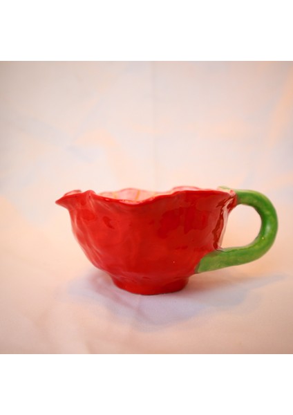 Sevgililer Günü Red Surprise Flowers Kupa Kırmızı Çiçek El Yapımı Seramik Mug 120 ml modelleri
