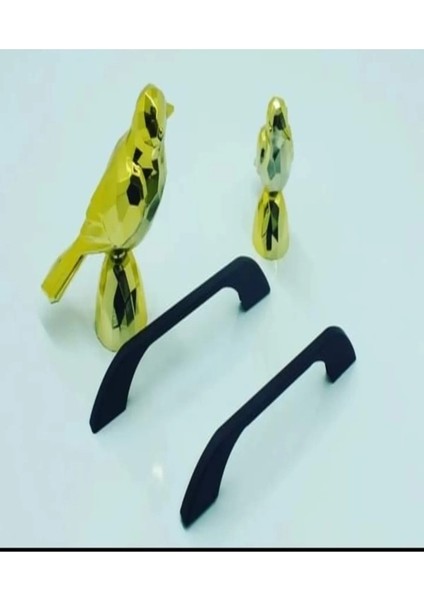 Siyah 2 Delikli Mutfak Dolabı Çekmece Kulpu 160MM 2 Adet