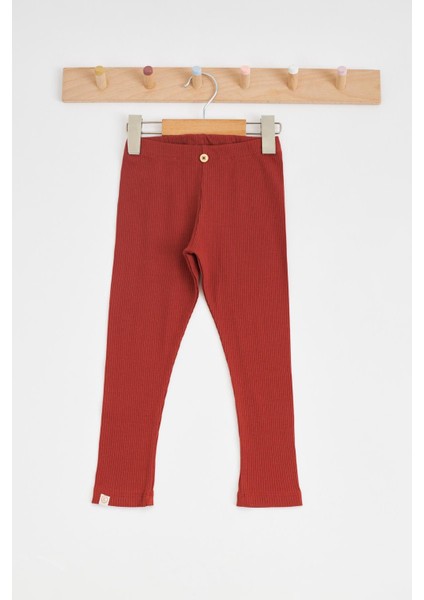 Kız Çocuk Kahverengi Fitilli Yazlık Tayt