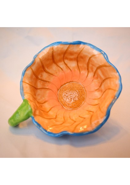 Lily Serisi Surprise Flowers Kupa-Mavi Çiçek Kupa El Yapımı Seramik Mug 120 ml indirimleri