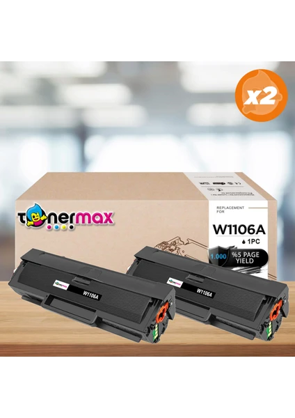 Hp 106A W1106A Muadil Toner - Çipli ( 2'li Paket )/ 107A / 107W / Mfp 135W / Mfp 137FNW