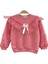 Kız Çocuk Fiyonk Kurdela Detay Organze Tül Kol Mini Kalpler Detaylı Sweatshirt 3 Iplik Pudra Pembe Renk 4