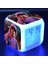 7 Renkli LED Kare Dijital Alarmlı Saat - Beyaz (Yurt Dışından) 1