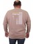 Erkek Büyük Beden Sıfır Yaka Sweat Streetwear 23206 Toprak 2