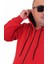 Büyük Beden Unisex Kapüşonlu 3ip Sweat 11701 Kırmızı 2