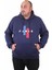 Erkek Büyük Beden Kapuşonlu Sweat Paris 23209 Indıgo 1
