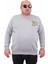 Erkek Büyük Beden Sıfır Yaka Sweat Conture Club 23203 Grı Melanj 1