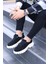 Siyah Süet Yüksek Taban Erkek Sneakers 1