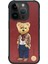 Iphone 15 Pro Kabartmalı Kılıf Sevimli Ayıcık Classic London Tarz Seri 3 Boyutlu Ipli Nakışlı Işlemeli Kapak Zuckbear Lisanslı 1