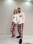 Kadın Beyaz Ekose Kadın Pijama Takımı(Sadece Kadın) 3