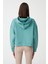 Los Ojos Mavi Yeşil Kapüşonlu Yumuşak Dokulu Crop Sweatshirt Cropped Sweat 5