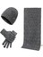 Erkek ve Kadın Kışlık Polar Örme Şapka 3 Parçalı Set (Yurt Dışından) 1
