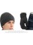 Erkek ve Kadın Kışlık Polar Örme Şapka 3 Parçalı Set (Yurt Dışından) 4