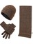 Erkek ve Kadın Kışlık Polar Örme Şapka 3 Parçalı Set (Yurt Dışından) 1
