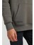 Kapüşonlu Haki Slim Fit Hoodie 23FWM64046 5
