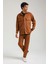 Süet Üst Kahverengi Slim Fit Takım 23Fwm64027 2