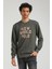 New World Polo Bisiklet Yaka Haki Slim Fit Sweatshirt 23FWM60161 1