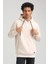 Kapüşonlu Ekru Slim Fit Hoodie 23FWM64041 2