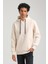Kapüşonlu Ekru Slim Fit Hoodie 23FWM64041 3