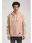 Kapüşonlu Bej Slim Fit Hoodie 23FWM64060 1