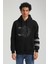 Kapüşonlu Siyah Slim Fit Hoodie 23FWM64054 1