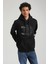 Kapüşonlu Siyah Slim Fit Hoodie 23FWM64054 3