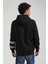 Kapüşonlu Siyah Slim Fit Hoodie 23FWM64054 5