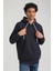 Kapüşonlu Lacivert Slim Fit Hoodie 23FWM64041 2