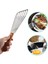 Paslanmaz Çelik Balık Spatula Turner, Ahşap Saplı Balık Spatula, Oluklu Turner, Çevirmeli Kızartma Için Mutfak Metal Spatula (Yurt Dışından) 2