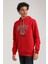 Kapüşonlu Kırmızı Slim Fit Hoodie 23FWM64052 4
