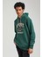 Kapüşonlu Yeşil Slim Fit Hoodie 23FWM64052 4