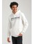 Kapüşonlu Ekru Slim Fit Hoodie 23FWM64062 5