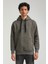 Kapüşonlu Haki Slim Fit Hoodie 23FWM64042 1
